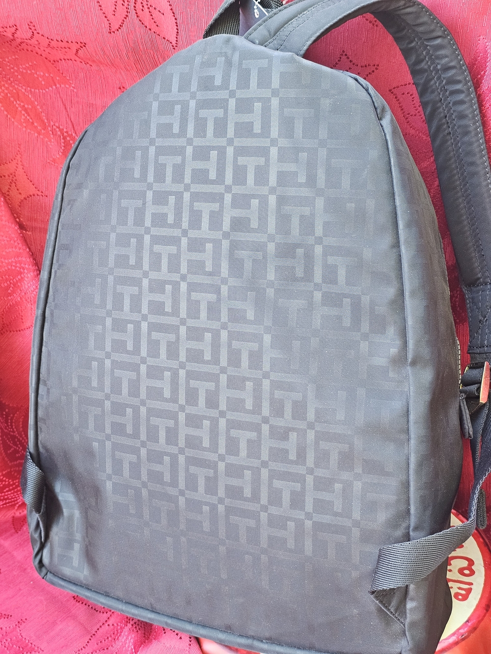Tommy Hilfiger Charcoal Black Monogram Backpack - Picture 9 of 16